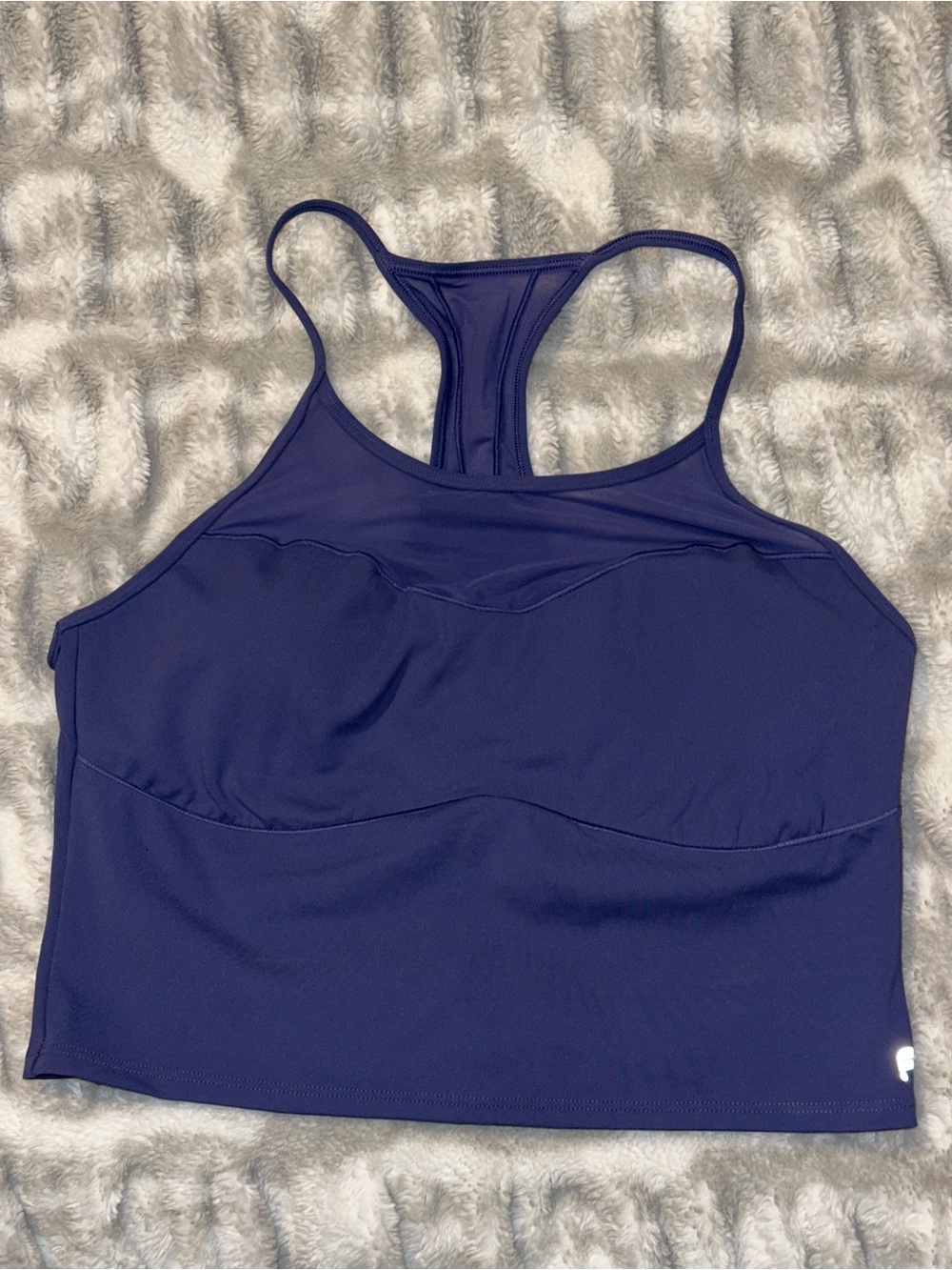 Fabletics Deep Blue Racerback Crop Tank